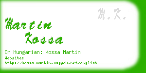 martin kossa business card